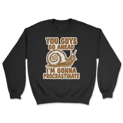 The Nice Shirt Crew Neck Procrastinating Snail  in Black