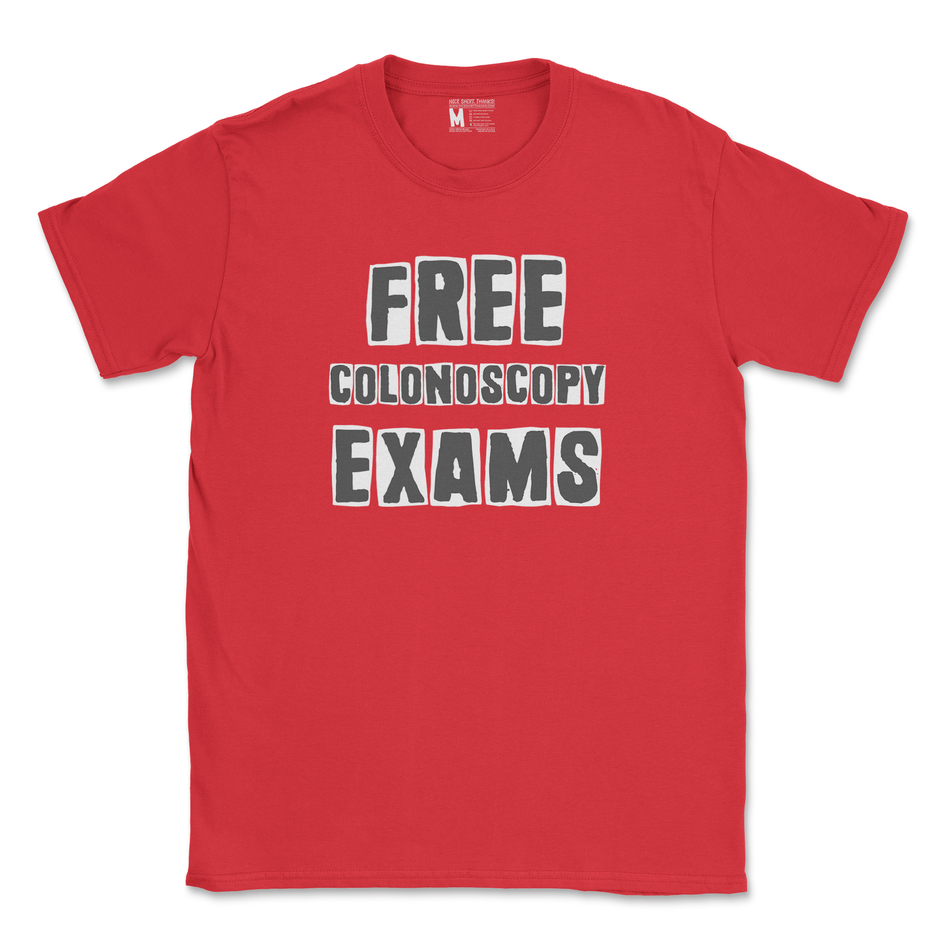 Gildan SoftStyle T-Shirt Free Colonoscopy Exams in Red