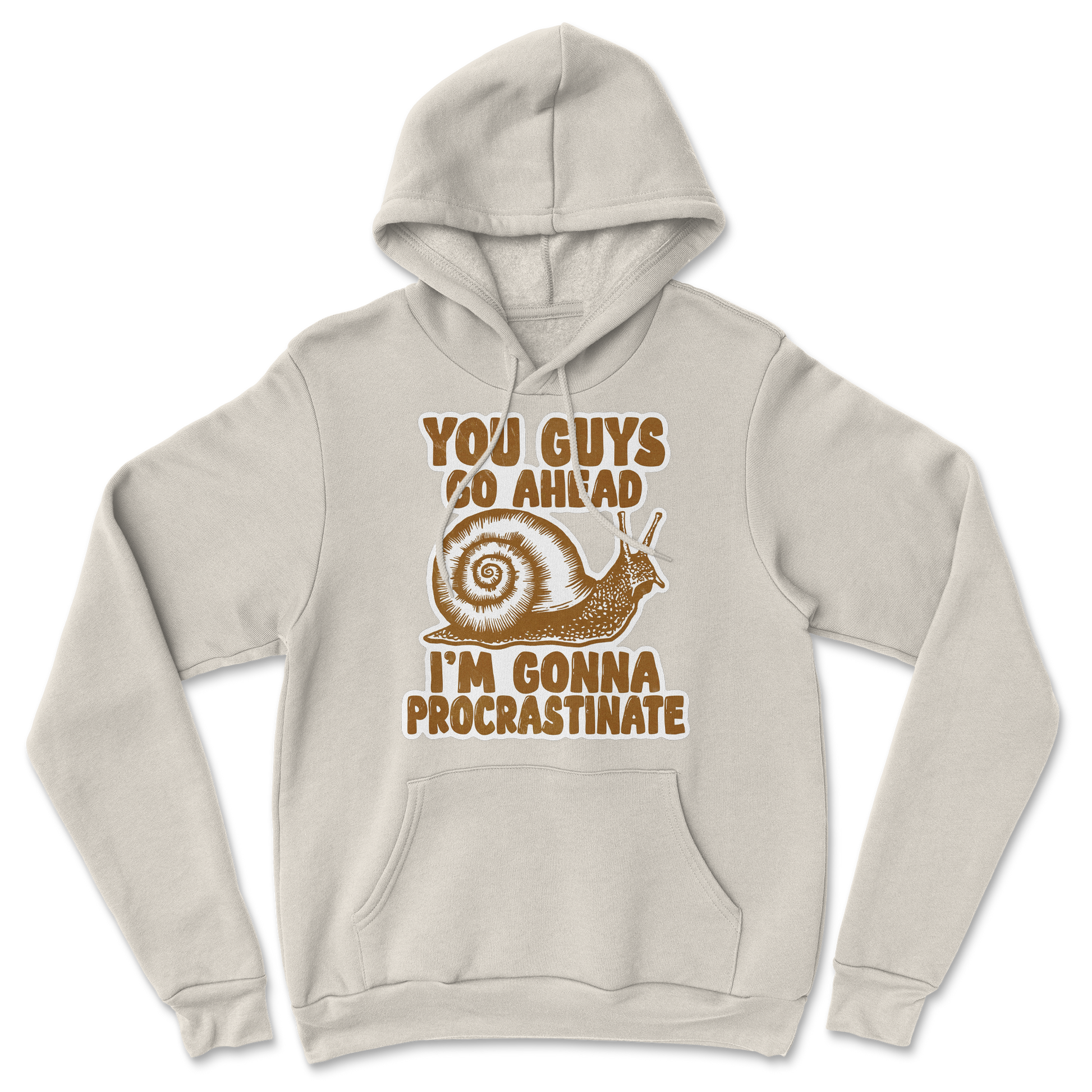 The Nice Shirt Hoodie Procrastinating Snail  in Sand