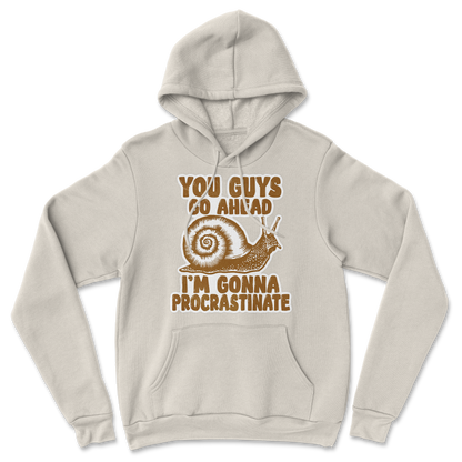 The Nice Shirt Hoodie Procrastinating Snail  in Sand