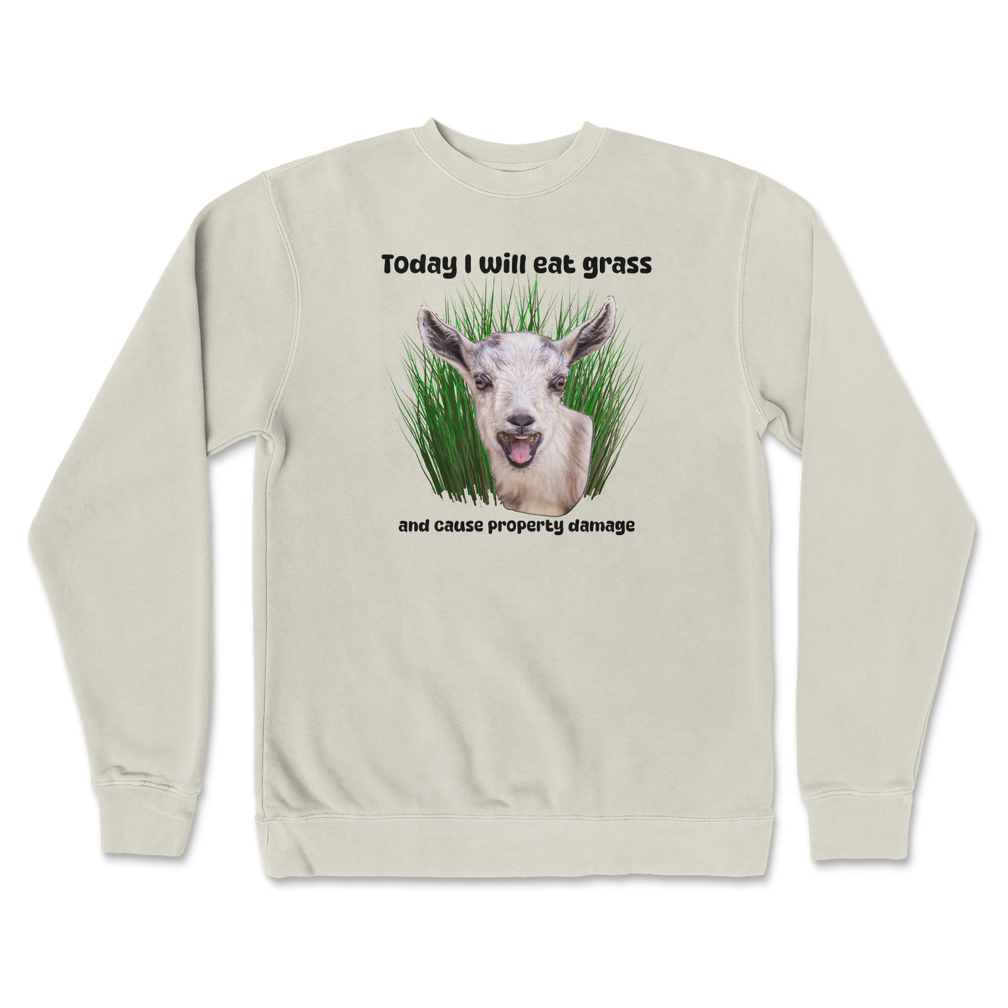 Independent Clothing Co. Crew Neck Crazy Goat  in Bone