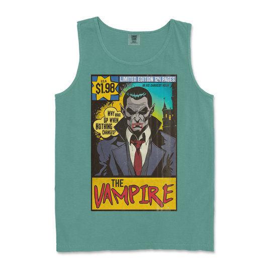 Comfort Colors Tank Top Sad Vampire in Light-Green