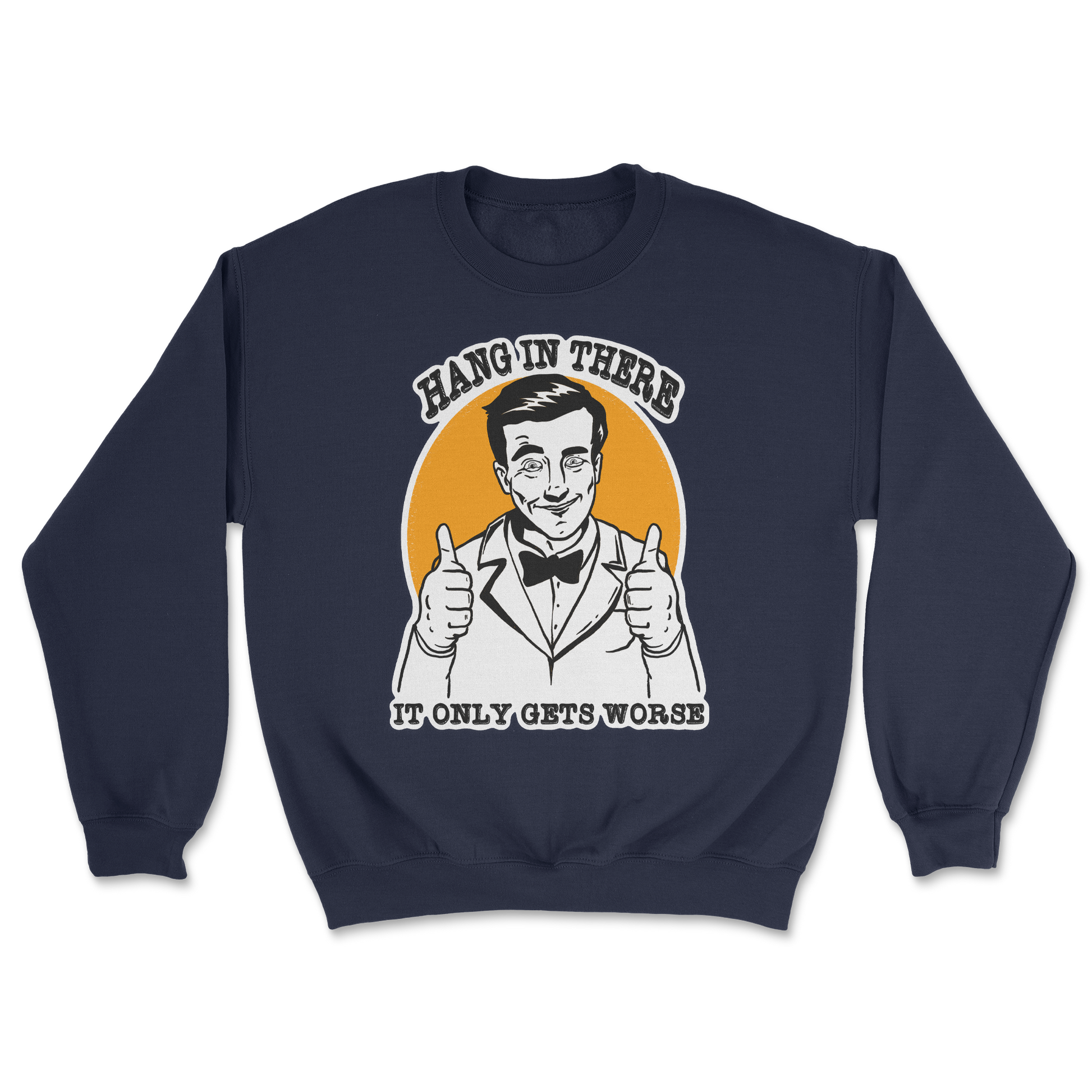 The Nice Shirt Crew Neck Hang In There  in Navy