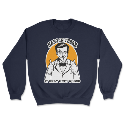 The Nice Shirt Crew Neck Hang In There  in Navy