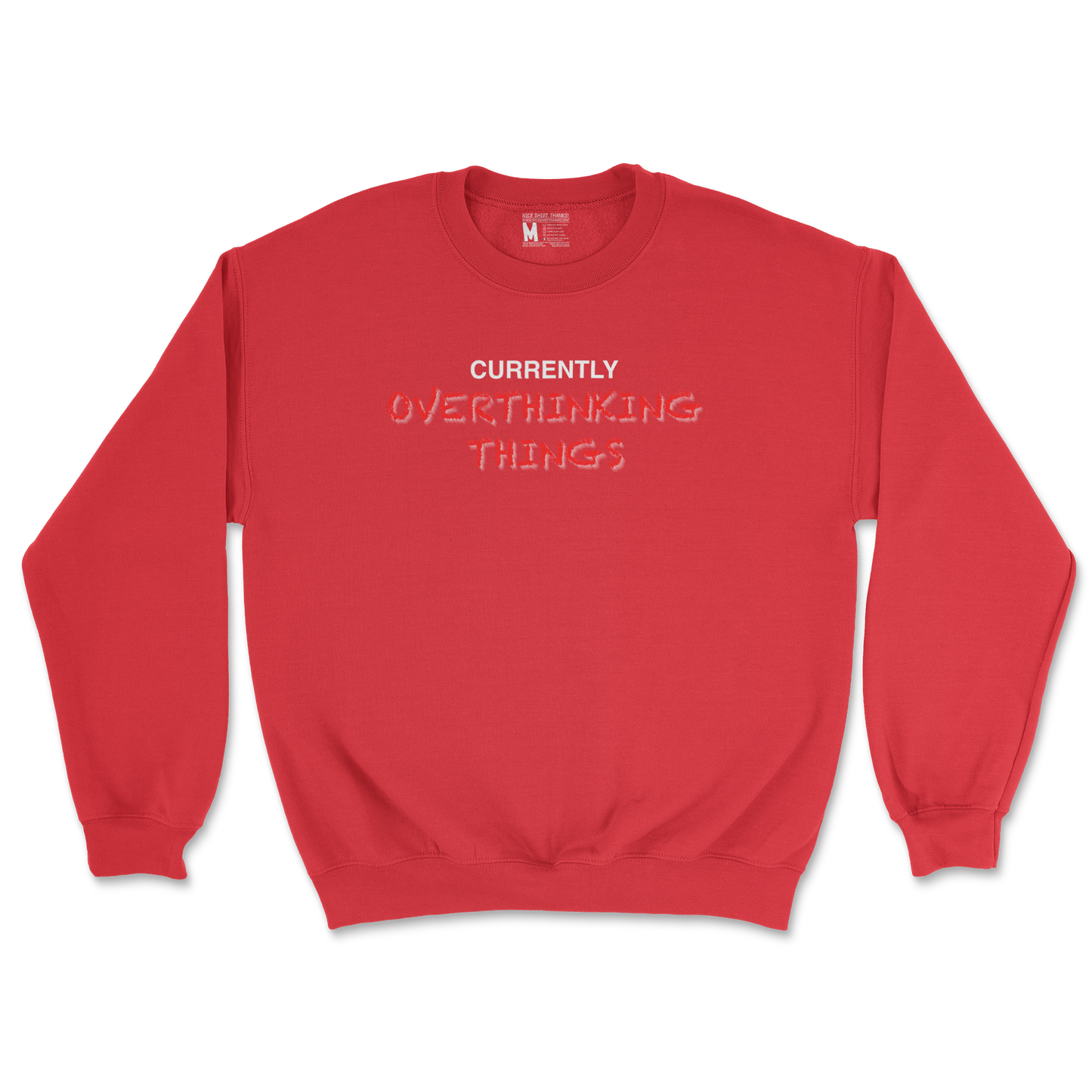 Gildan SoftStyle Crew Neck For Our Lil Overthinker in Red