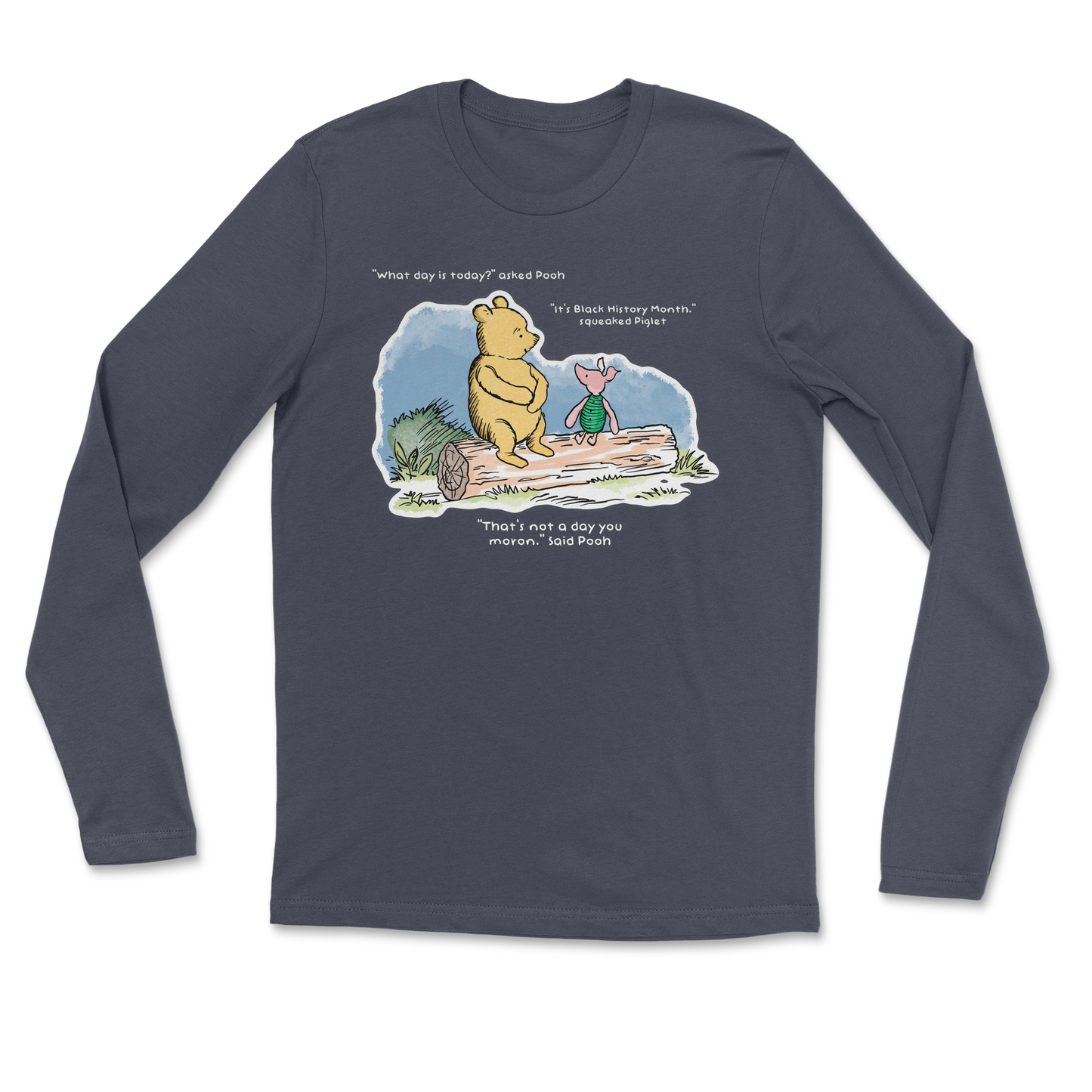 The Nice Shirt Long Sleeve Winnie the Pooh  in Navy