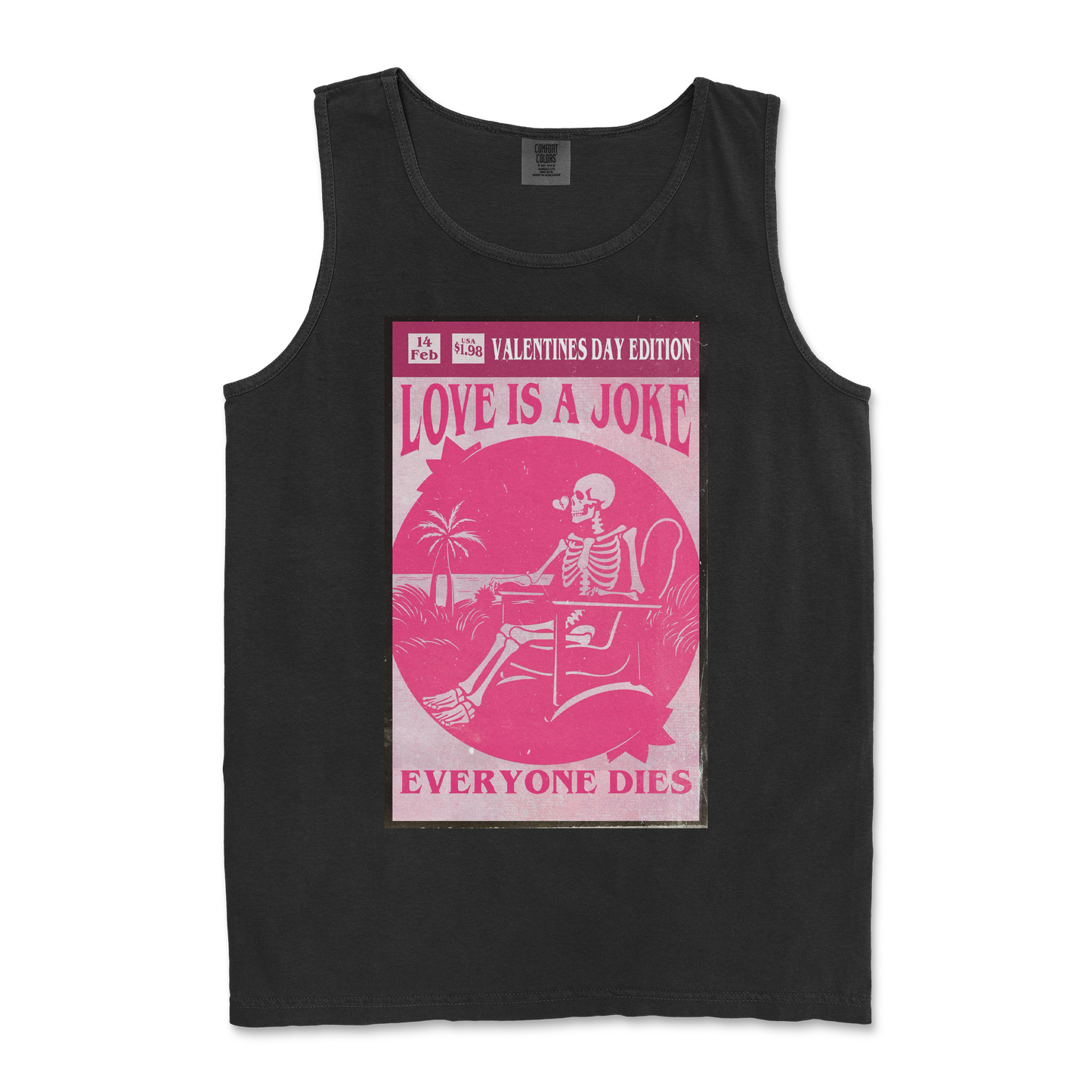 Comfort Colors Tank Top Love Is A Joke in Black