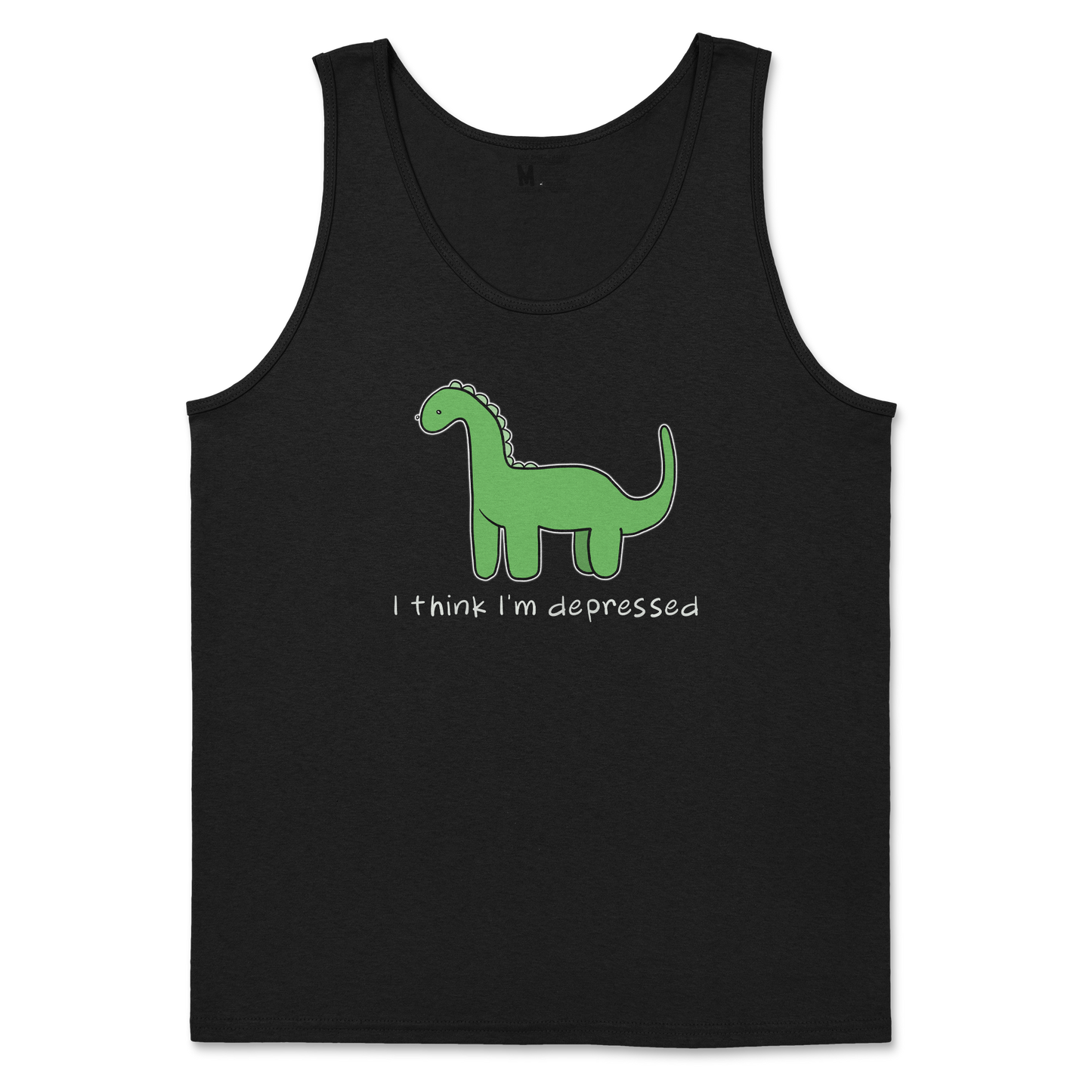 Gildan SoftStyle Tank Top Depressed Dino  in Black