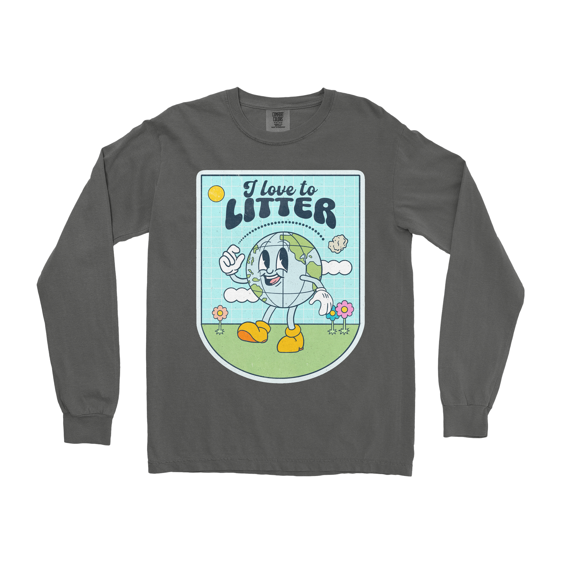 Comfort Colors Long Sleeve Earth Day in Pepper