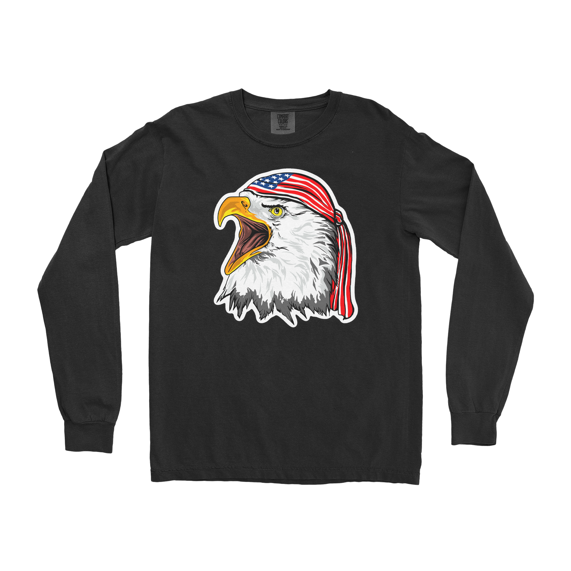 Comfort Colors Long Sleeve Freedom Eagle in Black