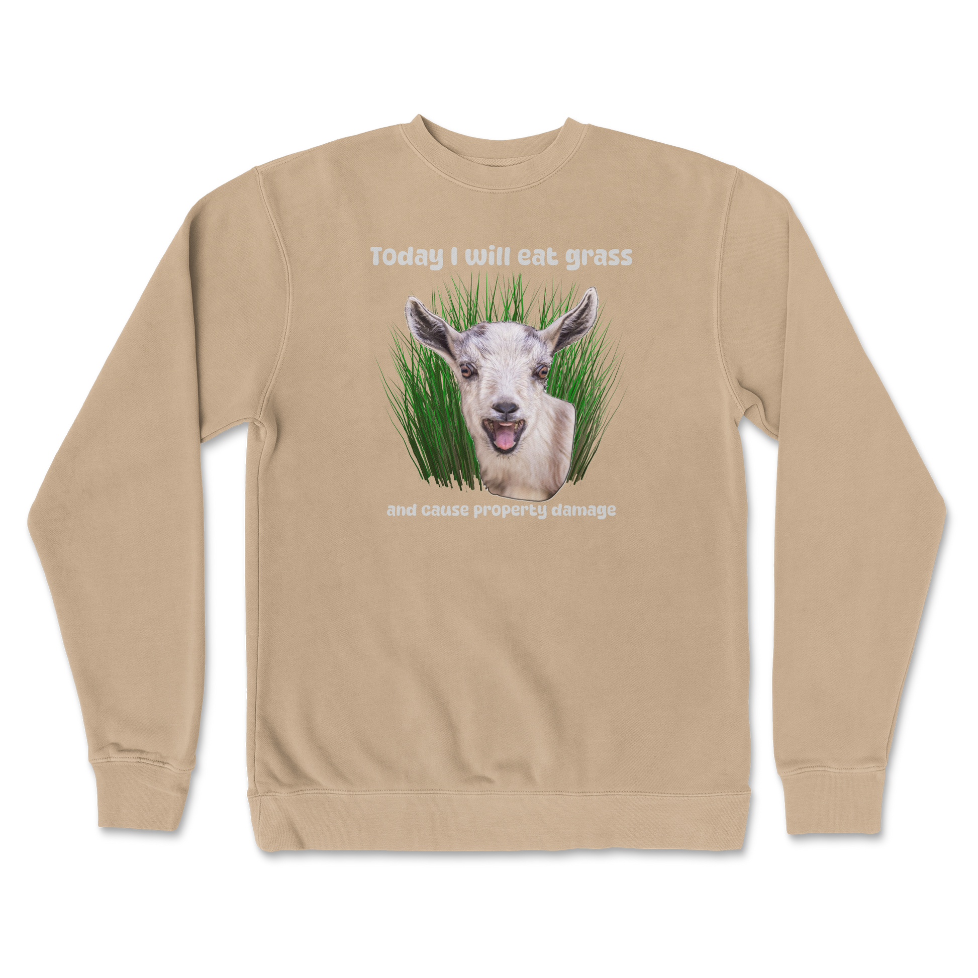 Independent Clothing Co. Crew Neck Crazy Goat  in Sandstone