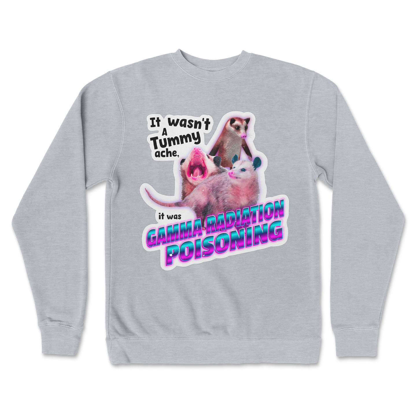 Independent Clothing Co. Crew Neck Possum Radiation  in Grey-Heather