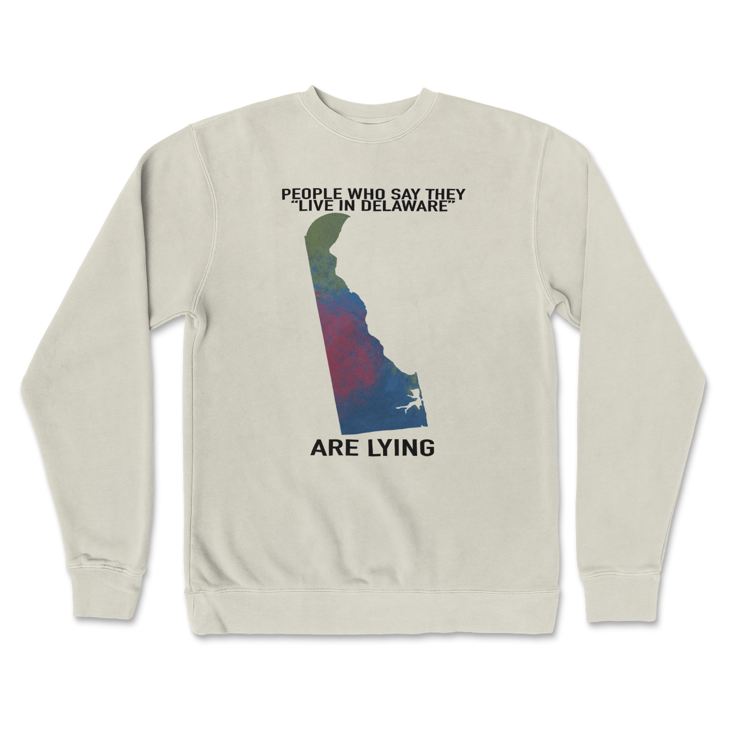 Independent Clothing Co. Crew Neck Delaware Doesnt Exist in Bone