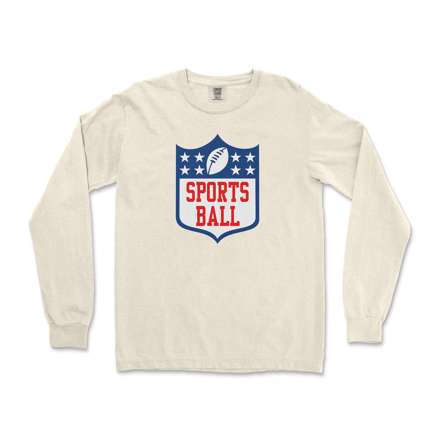 Comfort Colors Long Sleeve Sports Ball in Ivory