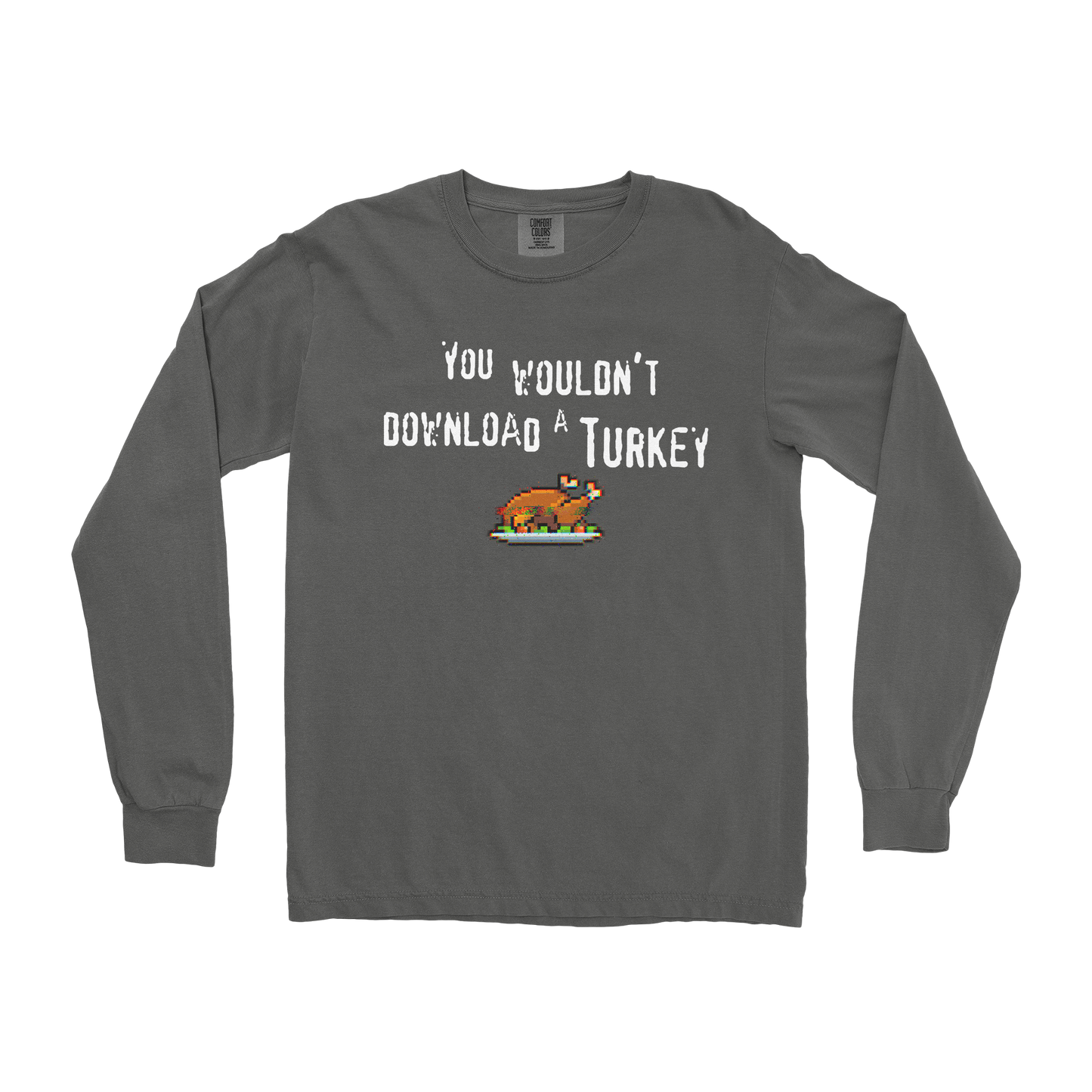 Comfort Colors Long Sleeve Downloadable Turkey  in Pepper