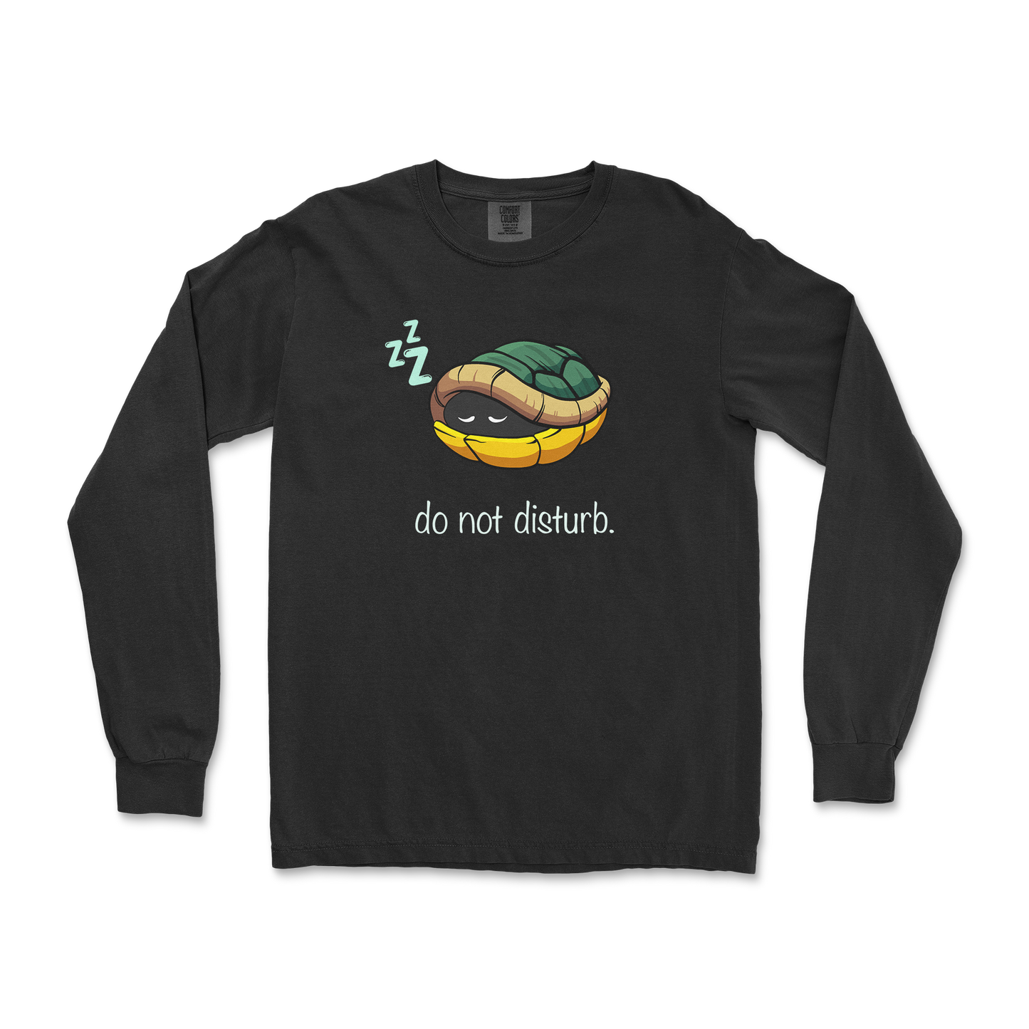 Comfort Colors Long Sleeve Sleepin Turtle in Black