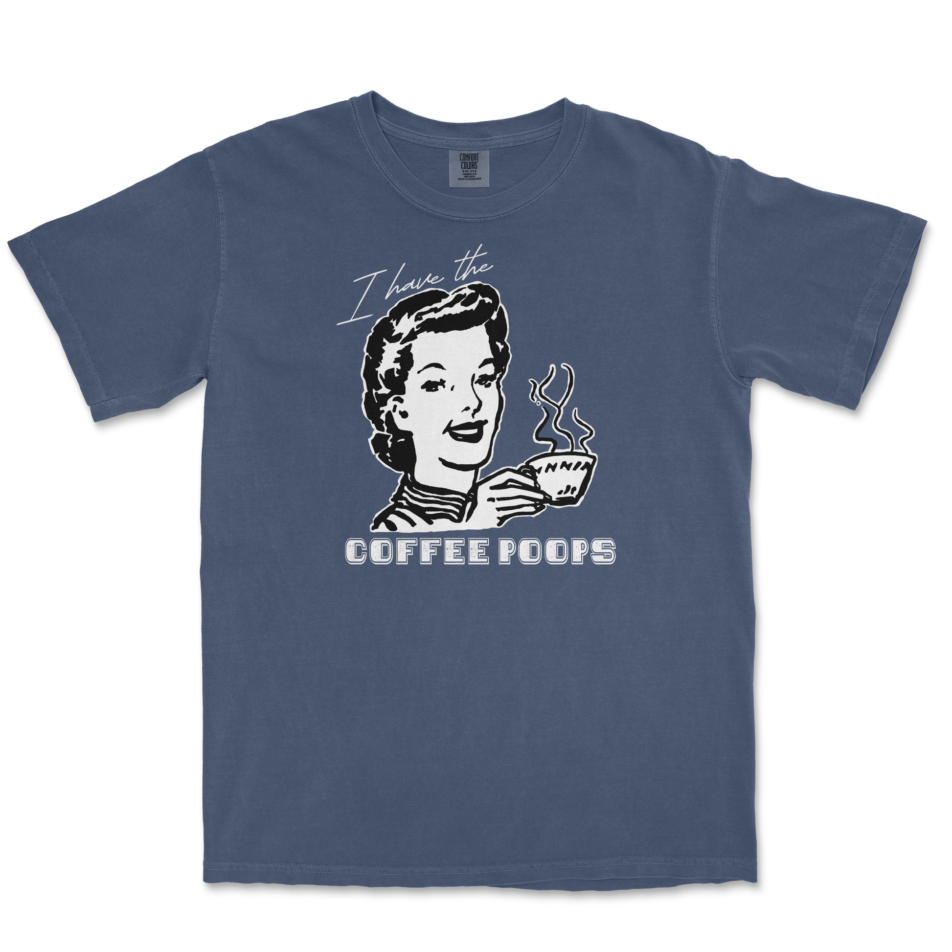 Comfort Colors T-Shirt Coffee Poops  in Midnight