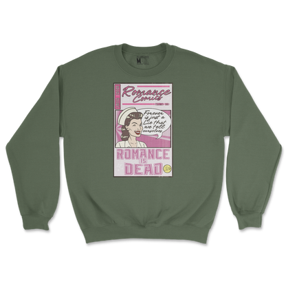 Gildan SoftStyle Crew Neck Romance is Dead in Military-Green