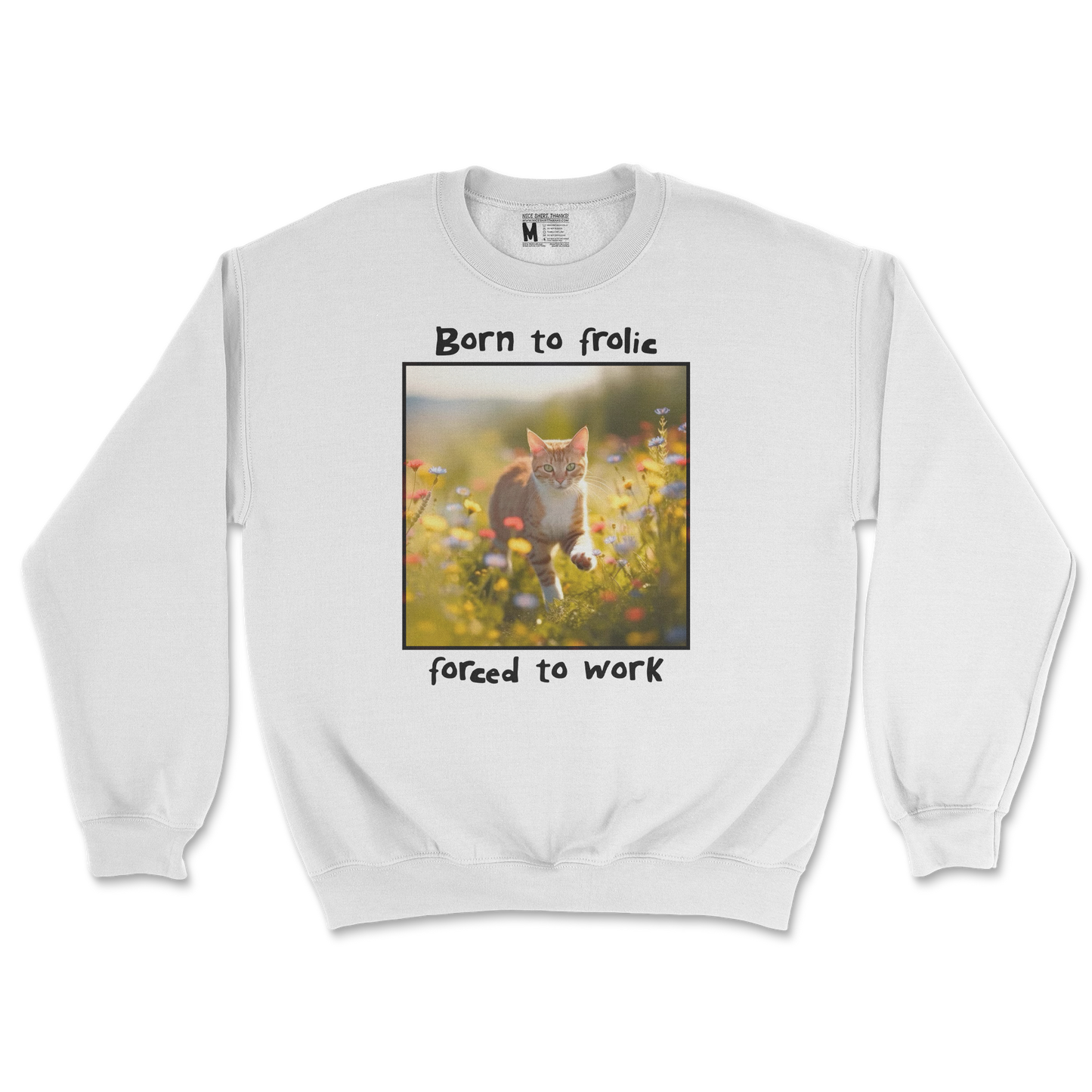 Gildan SoftStyle Crew Neck Born to Frolic  in White