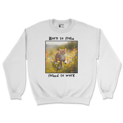 Gildan SoftStyle Crew Neck Born to Frolic  in White