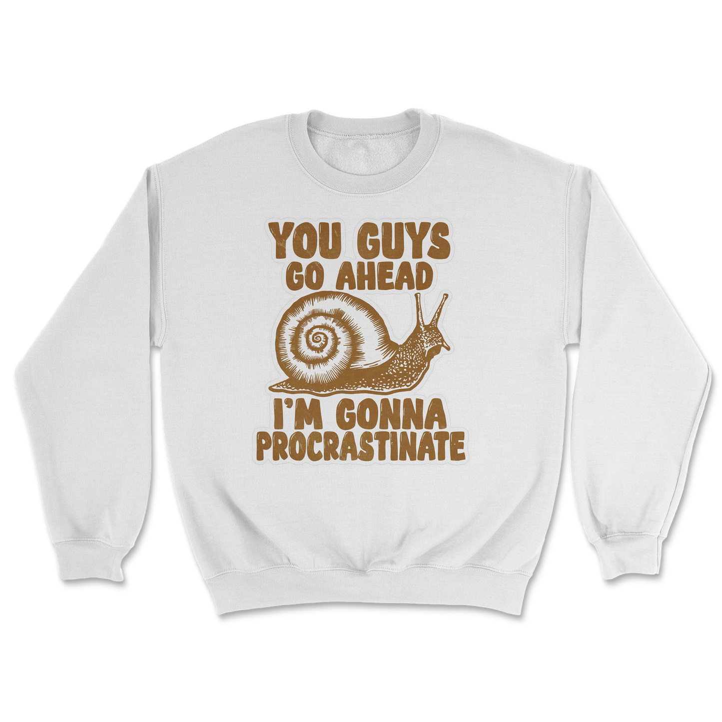 The Nice Shirt Crew Neck Procrastinating Snail  in White