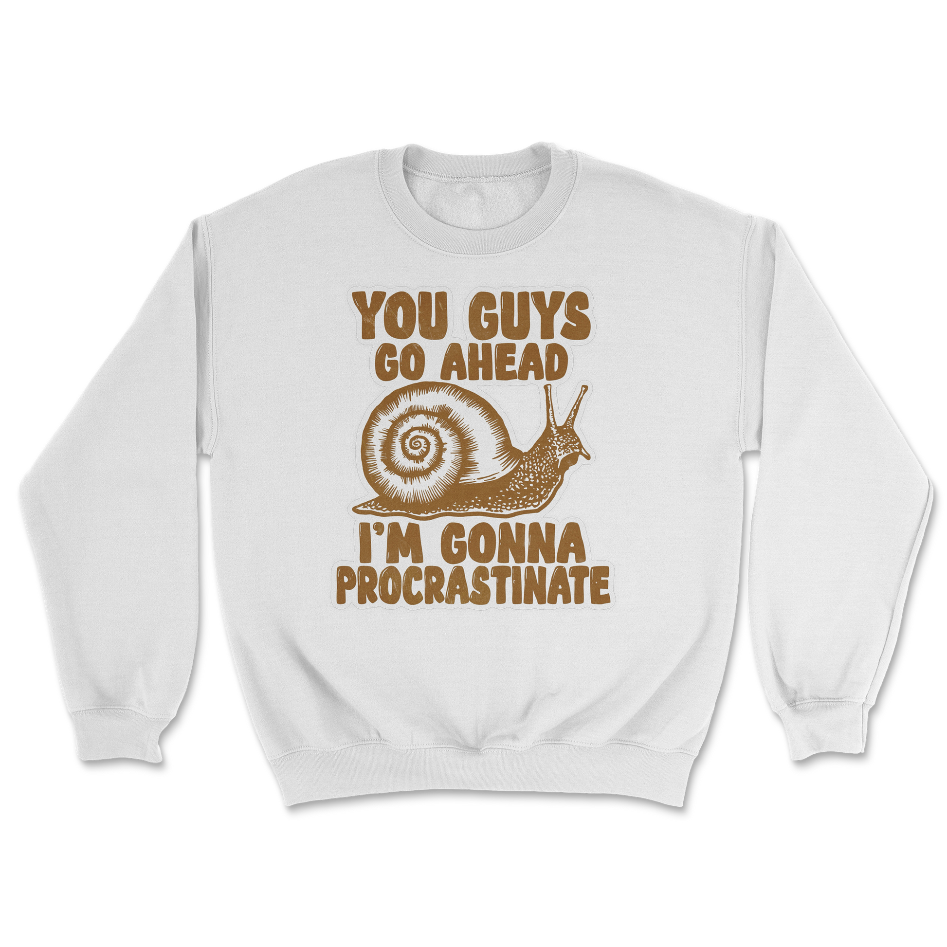 The Nice Shirt Crew Neck Procrastinating Snail  in White