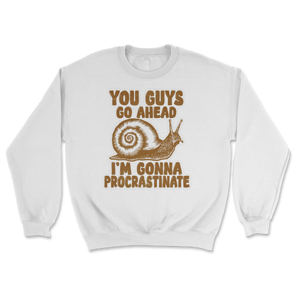 The Nice Shirt Crew Neck Procrastinating Snail  in White