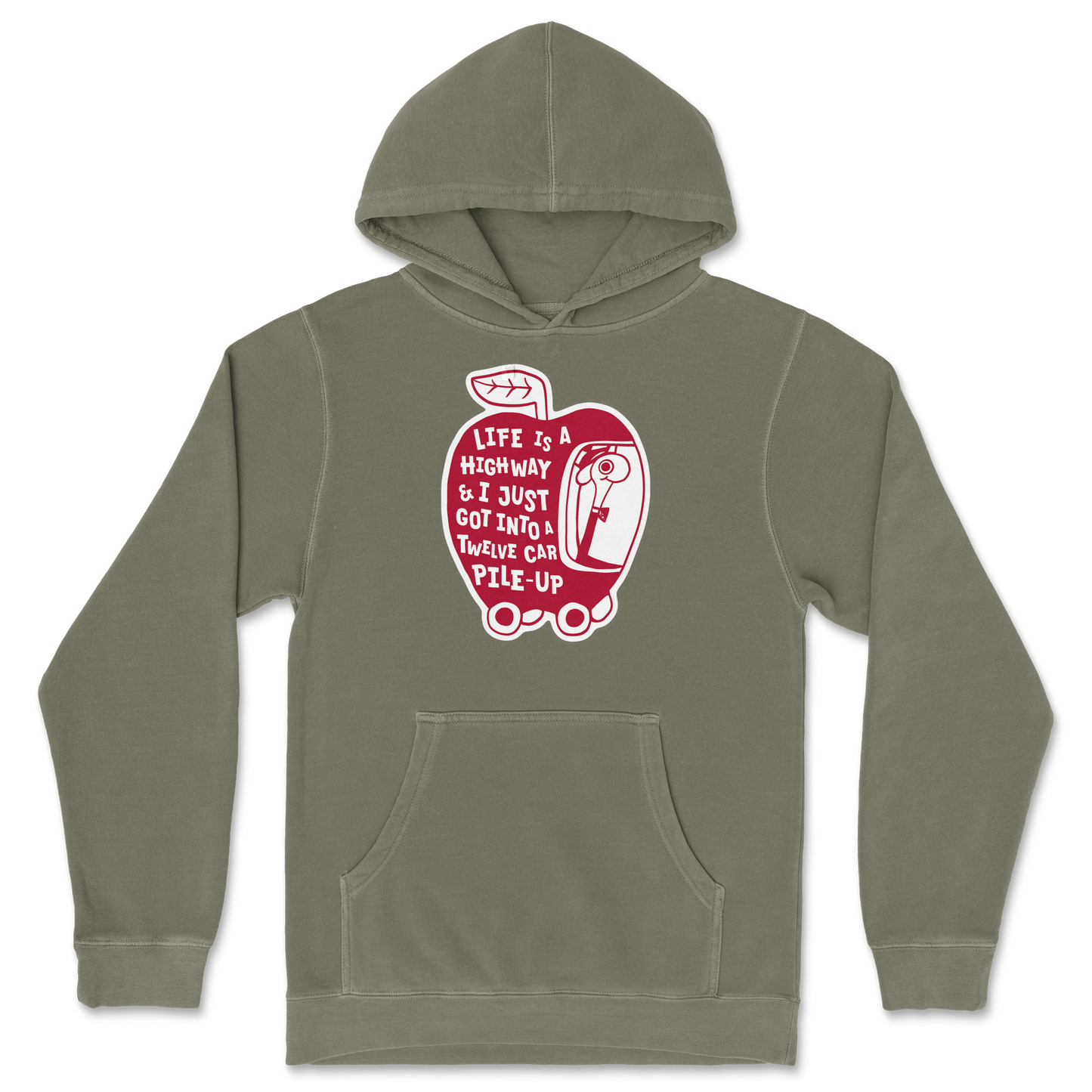 Independent Clothing Co. Hoodie Life Is A Highway  in Olive