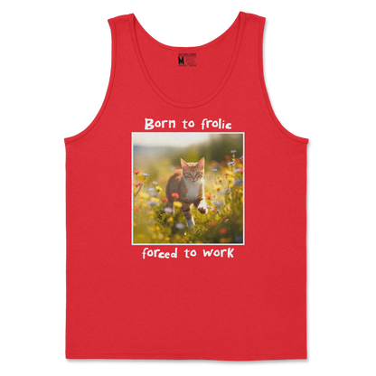 Gildan SoftStyle Tank Top Born to Frolic  in Red