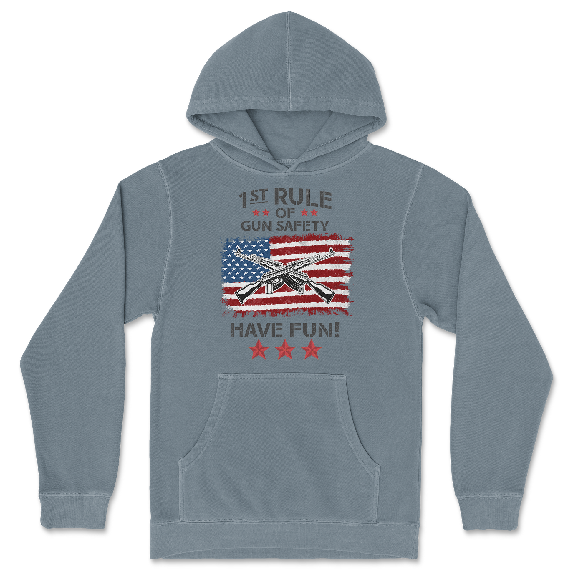 Independent Clothing Co. Hoodie 1st Rule of Gun Safety in BlueMagic