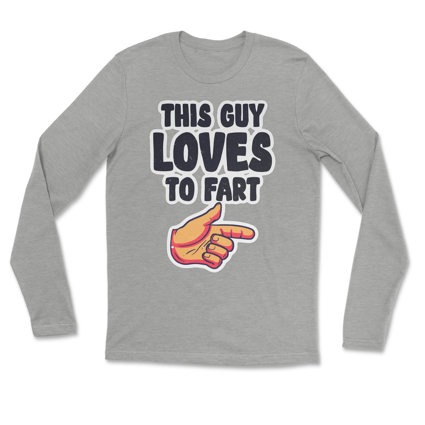 The Nice Shirt Long Sleeve Who Farted  in Heather-Gray