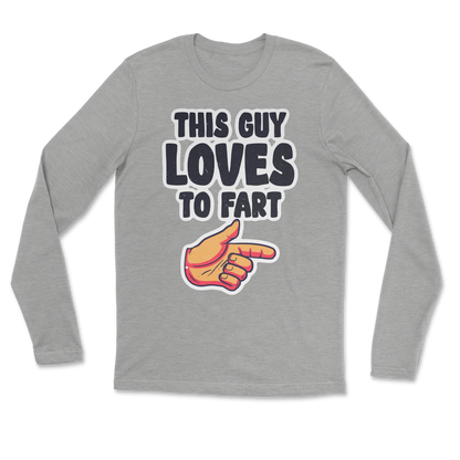 The Nice Shirt Long Sleeve Who Farted  in Heather-Gray