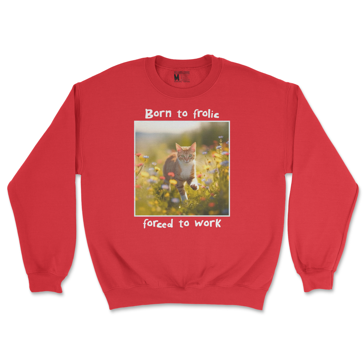 Gildan SoftStyle Crew Neck Born to Frolic  in Red