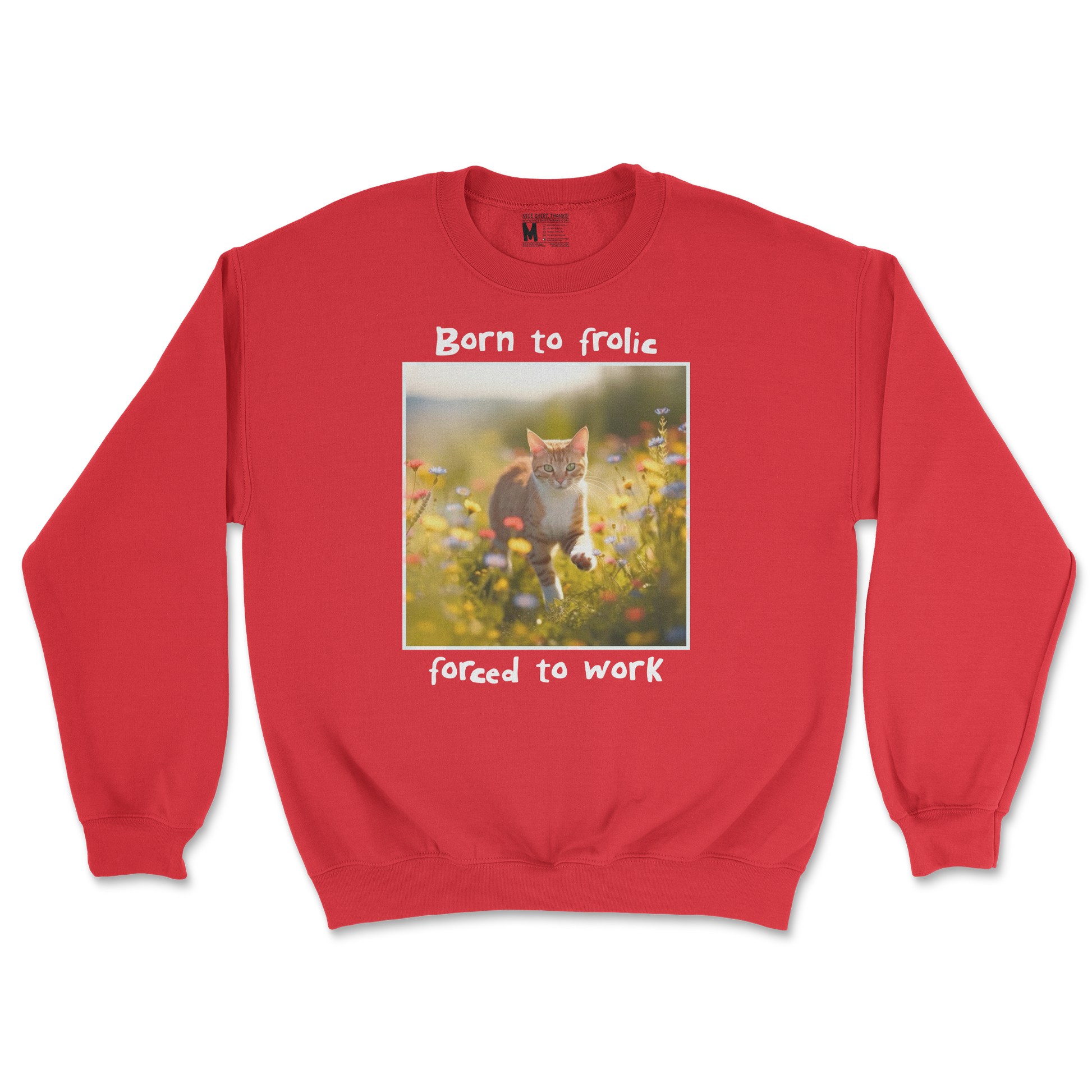 Gildan SoftStyle Crew Neck Born to Frolic  in Red