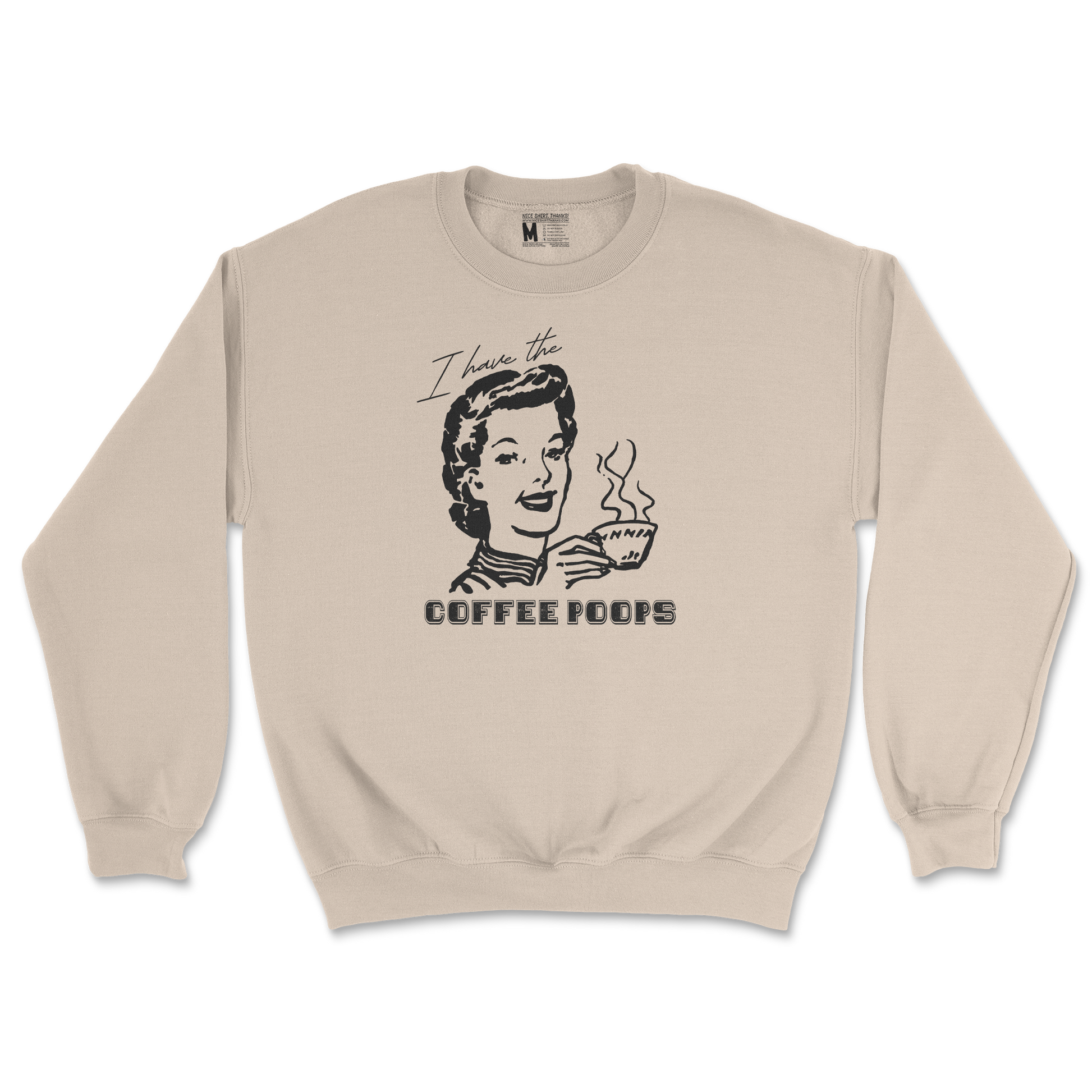 Gildan SoftStyle Crew Neck Coffee Poops  in Sand