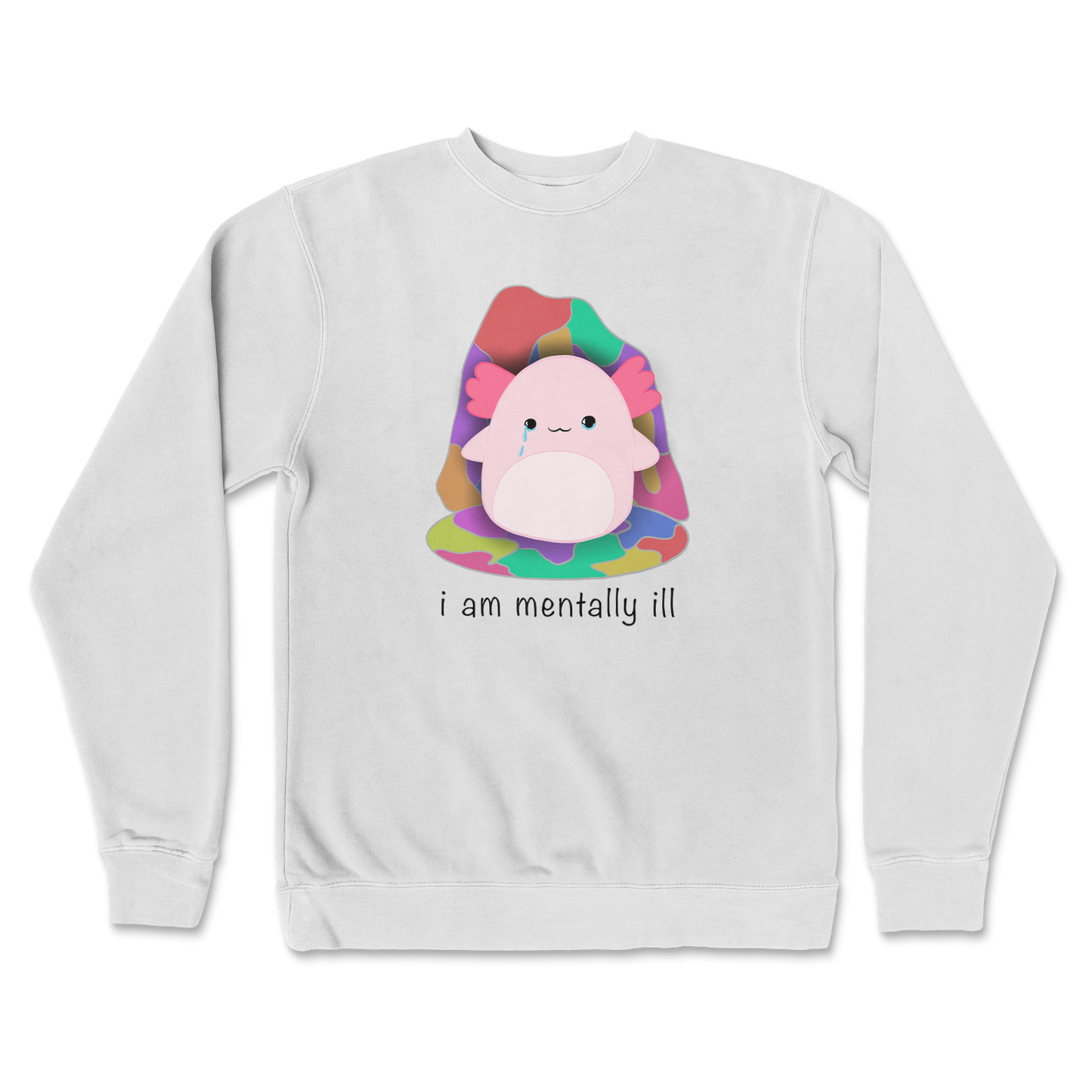 Independent Clothing Co. Crew Neck Mentally Ill and Squishy in White