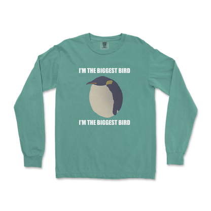 Comfort Colors Long Sleeve I Am The Biggets Bird in LightGreen