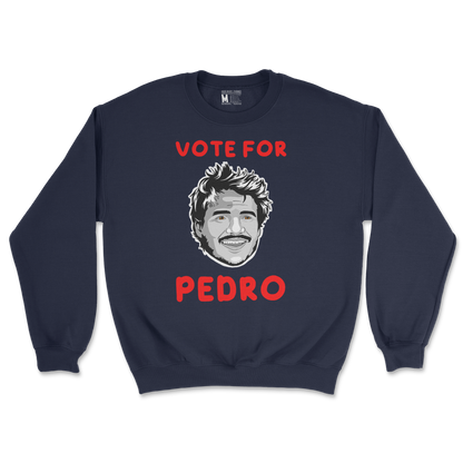 Gildan SoftStyle Crew Neck Vote For Pedro in Navy