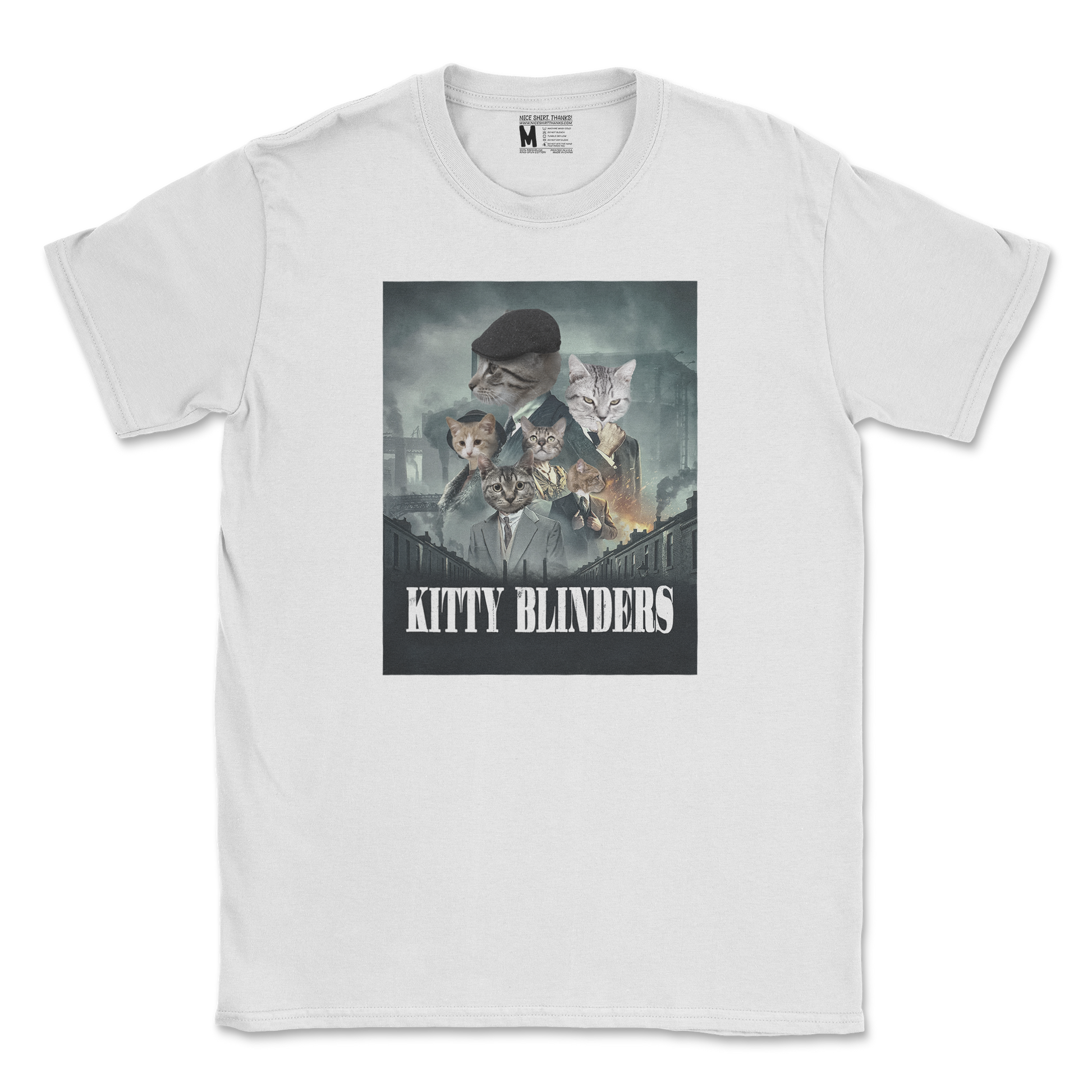 Gildan SoftStyle T-Shirt Kitty Blinders in White