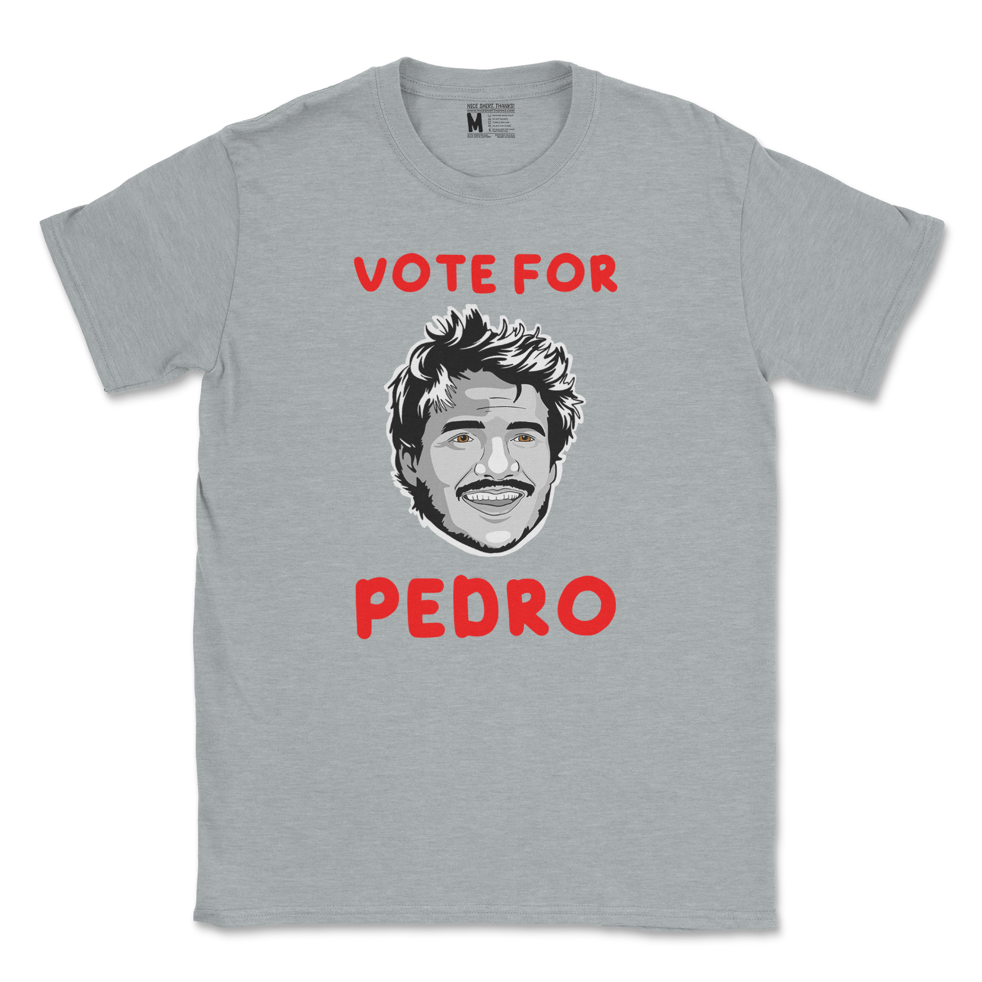 Gildan SoftStyle T-Shirt Vote For Pedro in Sports Grey