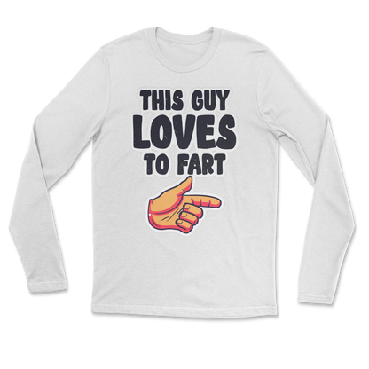 The Nice Shirt Long Sleeve Who Farted  in White