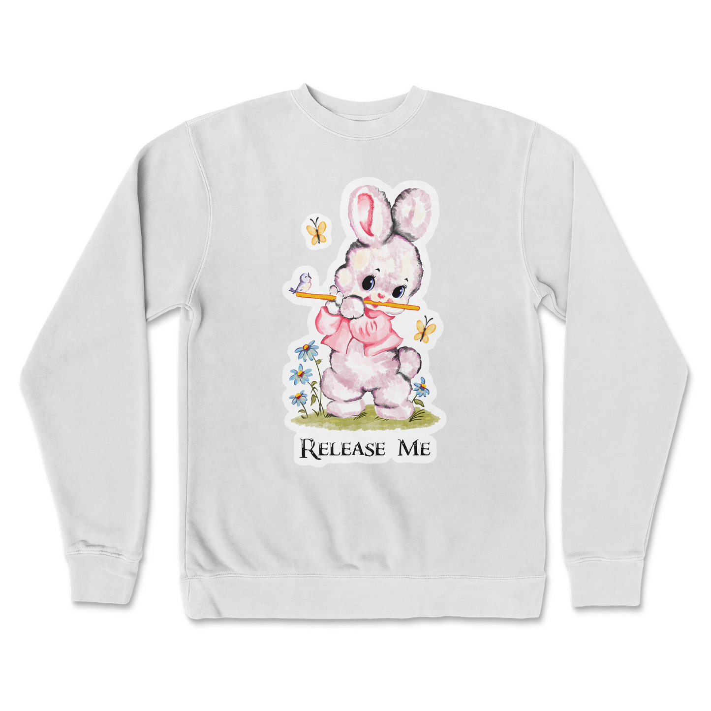 Independent Clothing Co. Crew Neck Cute Bunny in White