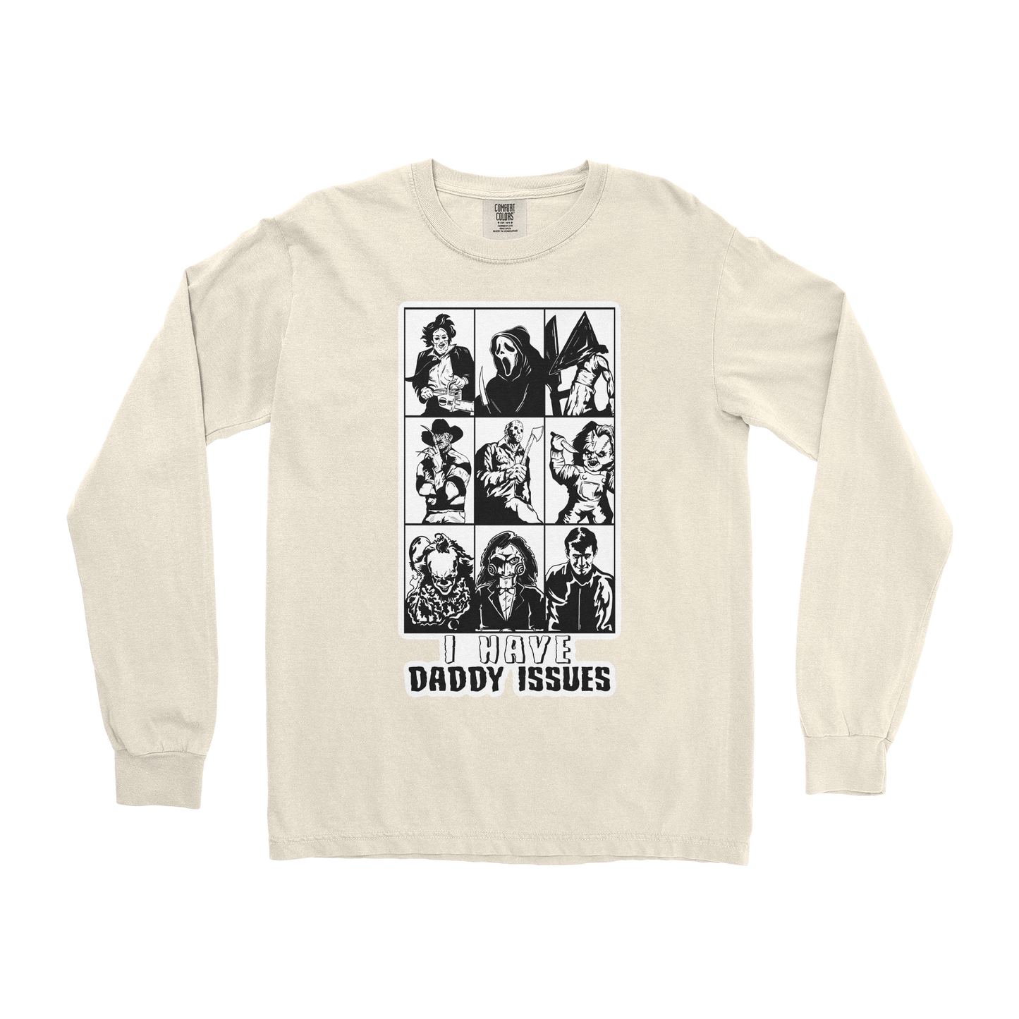 Comfort Colors Long Sleeve Daddy Issues  in Ivory