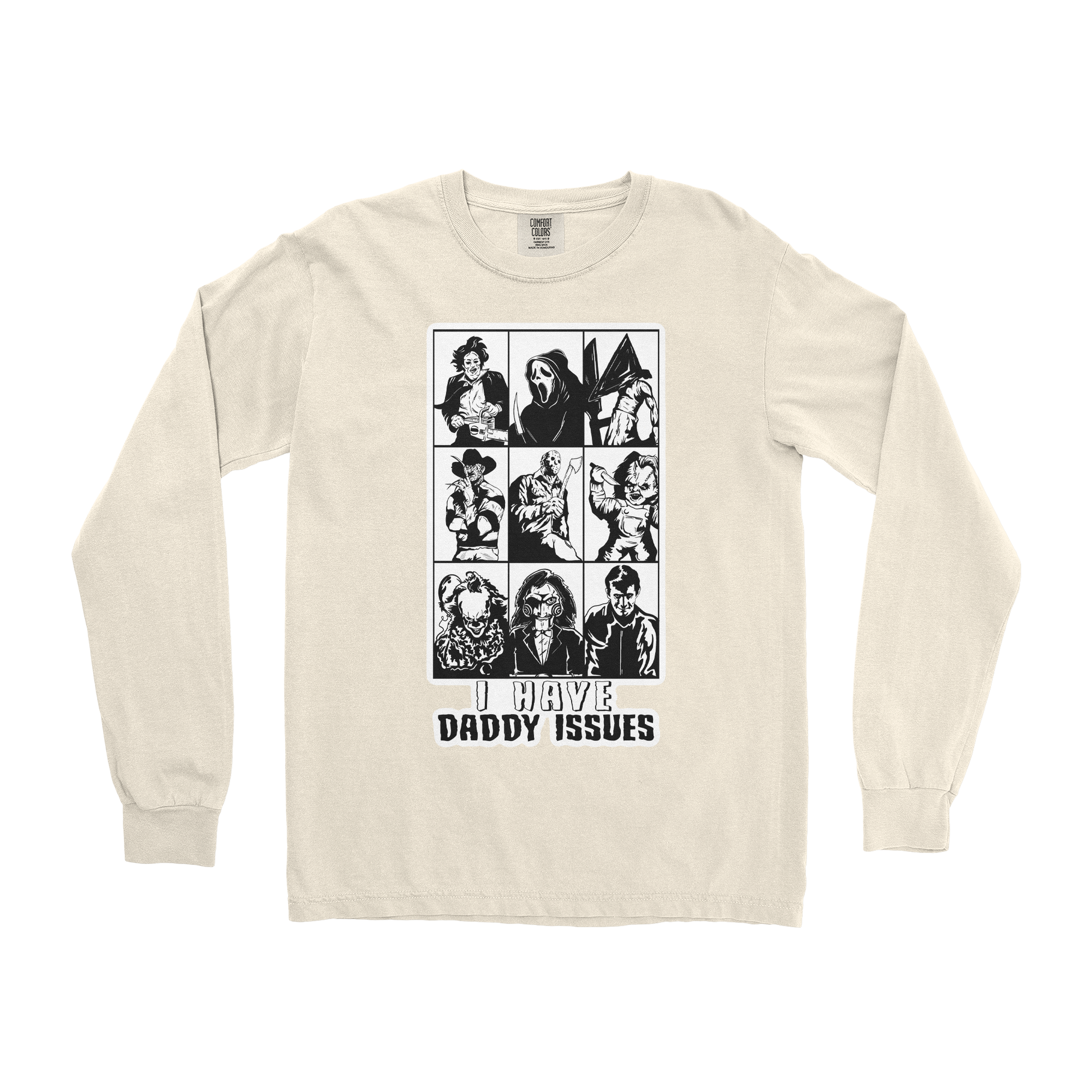 Comfort Colors Long Sleeve Daddy Issues  in Ivory