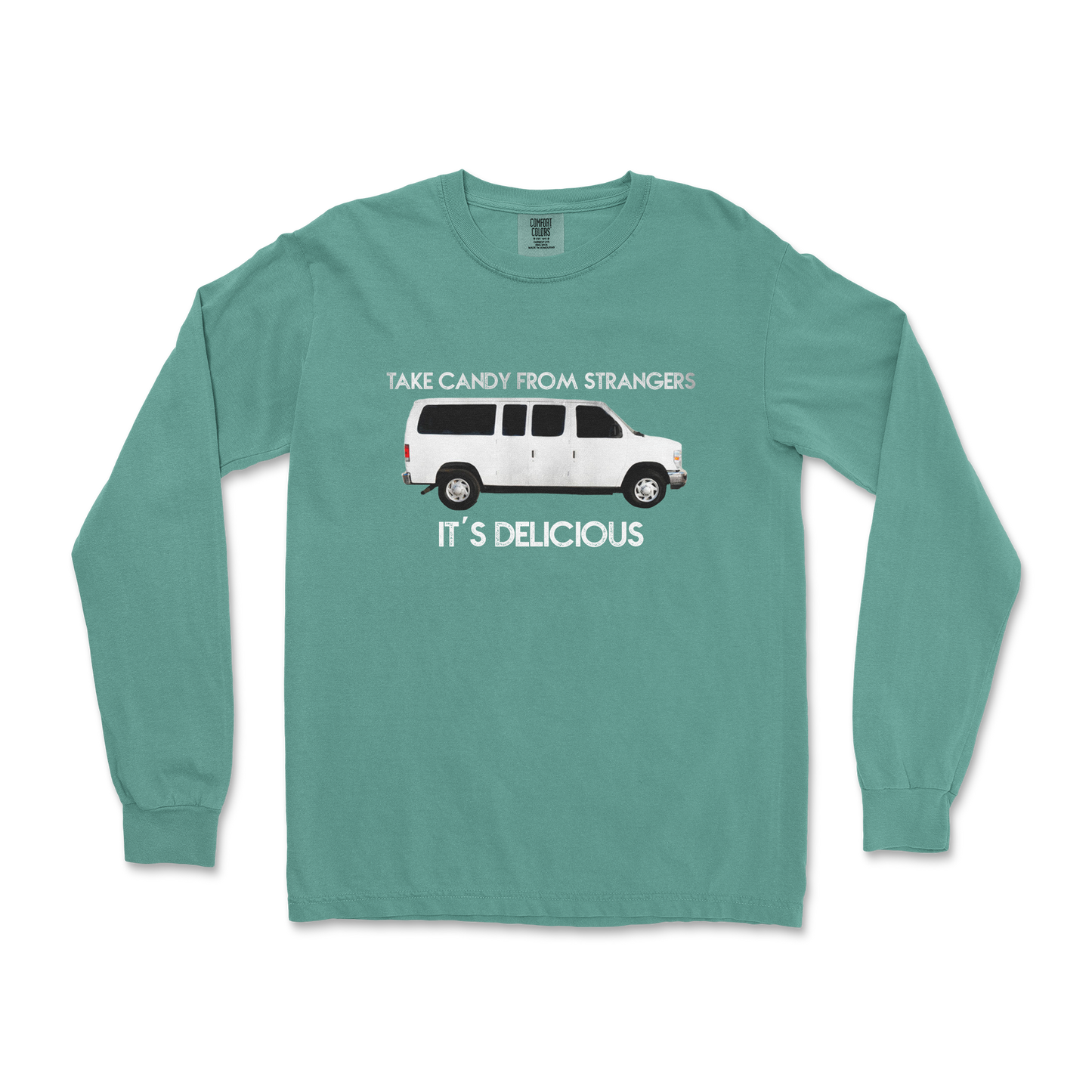 Comfort Colors Long Sleeve Stranger Danger in LightGreen