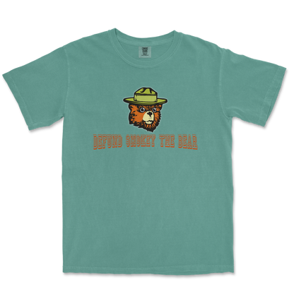 Comfort Colors T-Shirt Defund Smokey Bear in Light Green