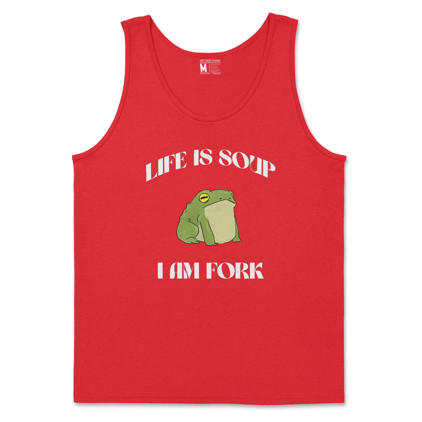 Gildan SoftStyle Tank Top Life is Soup in Red