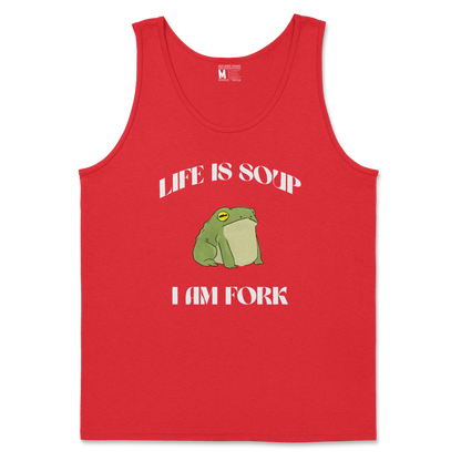 Gildan SoftStyle Tank Top Life is Soup in Red