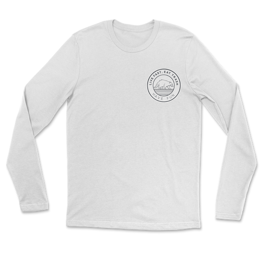 Heavy Blend Long Sleeve Raccoon Logo  in White