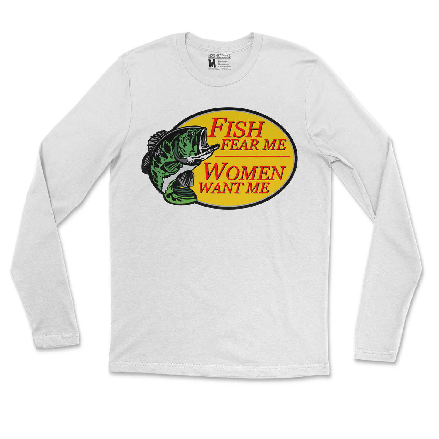 Gildan SoftStyle Long Sleeve For The Fishermen in White